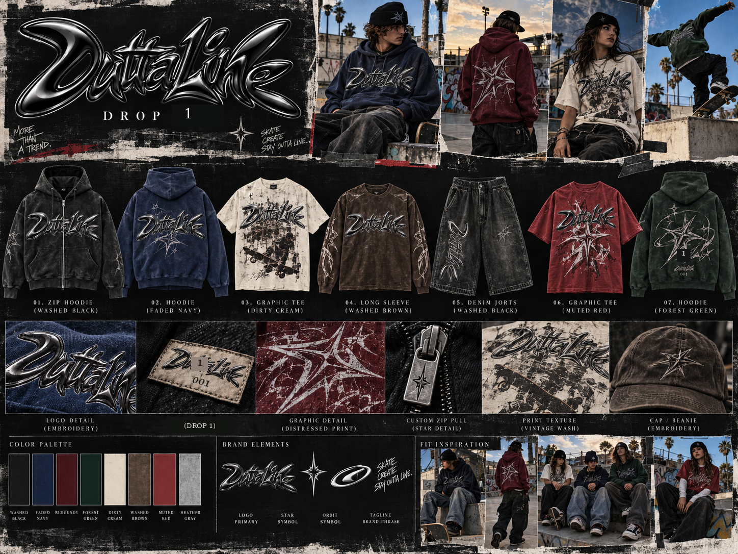Outta Line Drop 1 lookbook